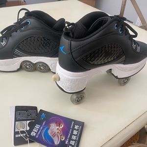 Deformation Wheel Automatic Walking Shoes Roller Skate 2 in 1 - New 8.5 mens